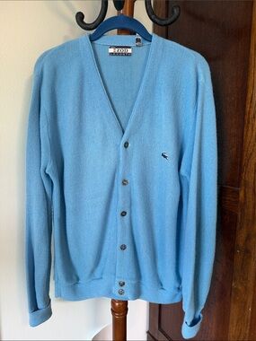 Vintage IZOD LaCoste blue cardigan size Medium